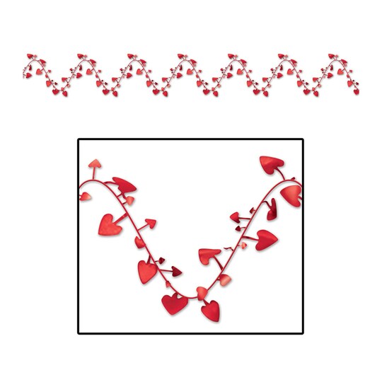 Beistle Party Decoration Gleam N Flex Heart Garland 25 - Pack Of 12 (1 Per Card)